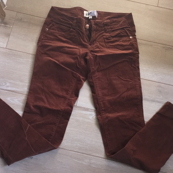 Jolt Rust Cognac Corduroy Skinny Pants - Picture 3 of 9